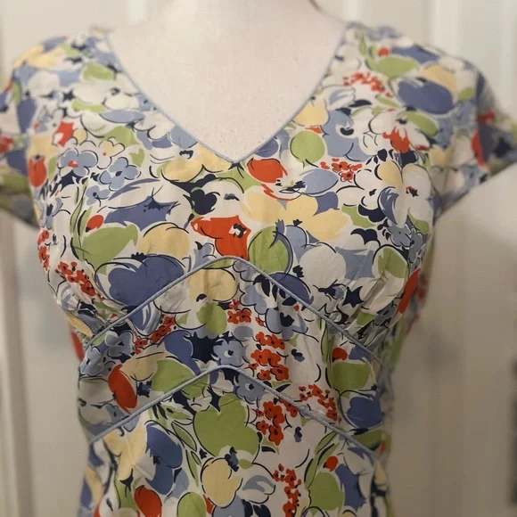 Boden women’s vintage floral dress size 12R (EU) V neck flutter sleeve - Picture 10 of 10